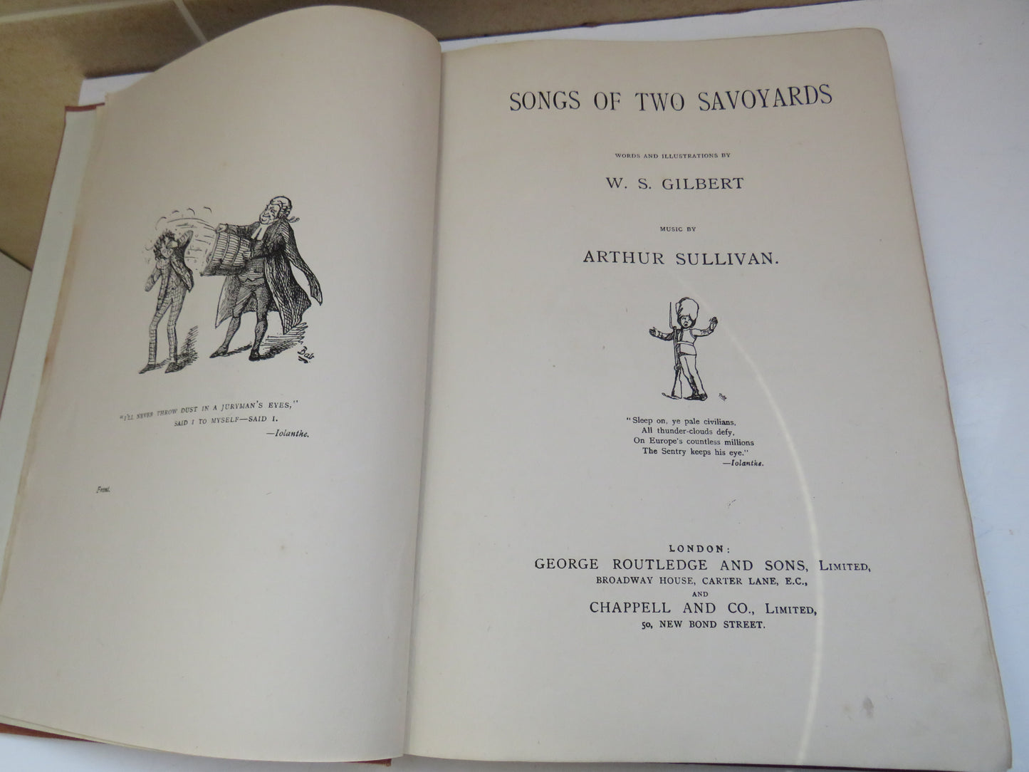 Songs of Two Savoyards Words and Illustrations By W. S. Gilbert Music By Arthur Sullivan