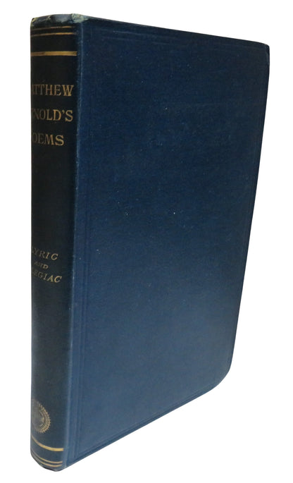 Poems By Matthew Arnold Lyric and Elegiac Poems 1888 Antique Victorian Book book front cover