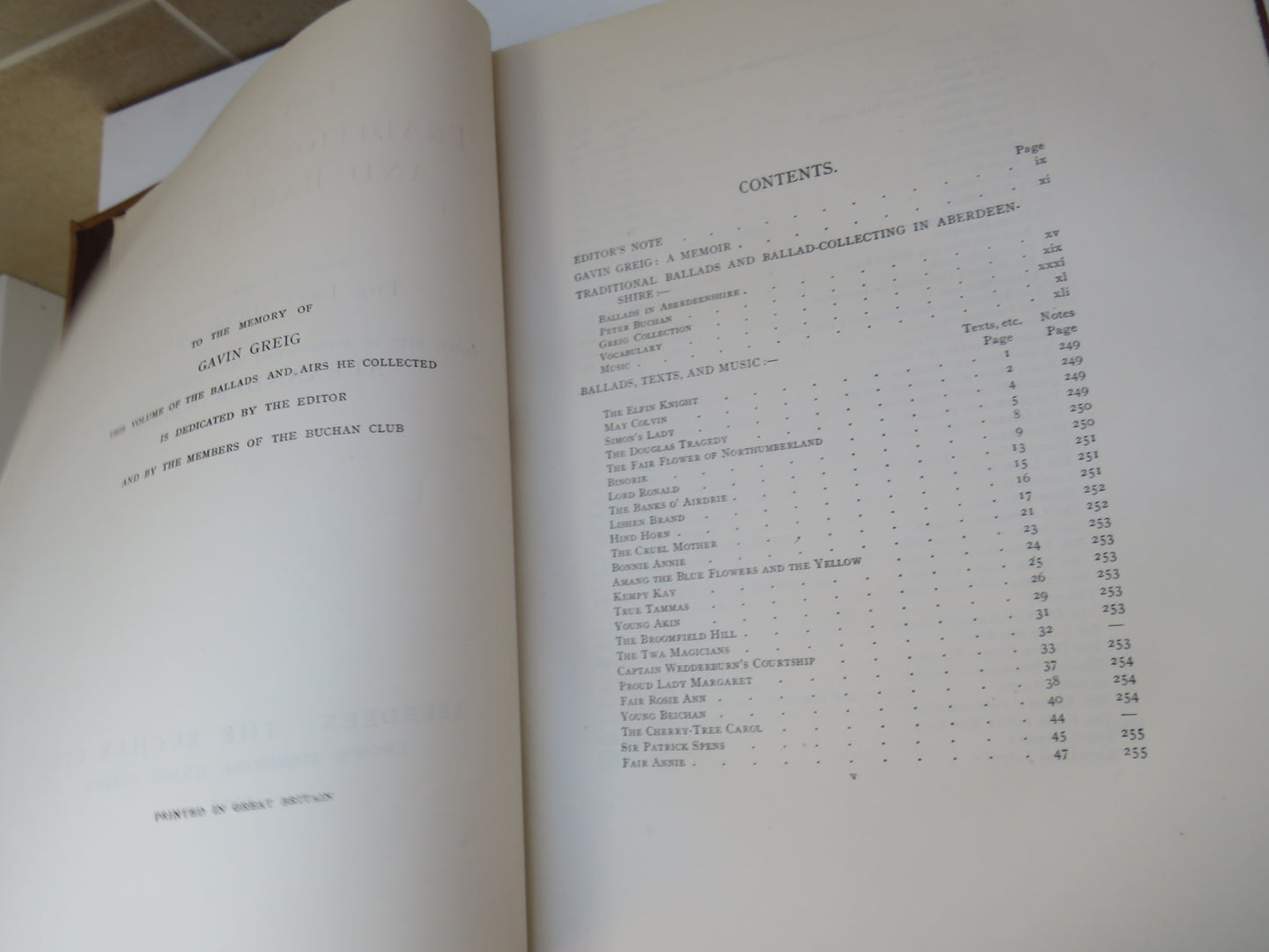 Last Leaves of Traditional Ballads and Ballad Airs, Gavin Greig, Alexander Keith, 1925, Vintage Music Book