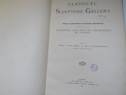 Classical Sculpture Gallery A Series of One Hundred and Fourty Four Reproductions From The Originals book image 3