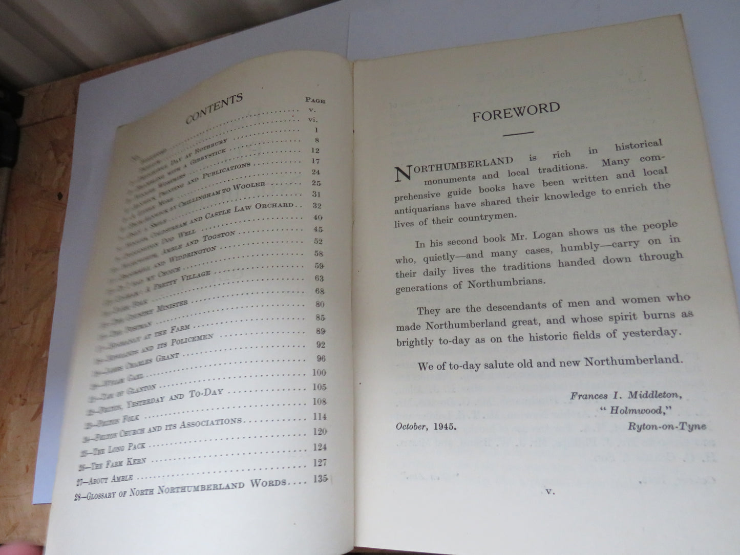 People and Places of Northumberland By Glen Aln 1945