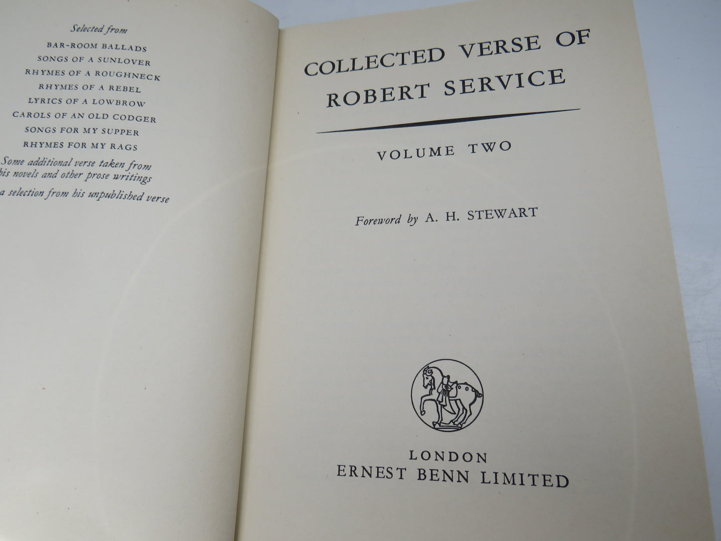 Collected Verse Of Robert Service Volume One & Two 1960