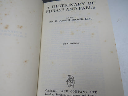Brewer's Dictionary of Phrase & Fable by The Rev. E. Cobham Brewer book image 5