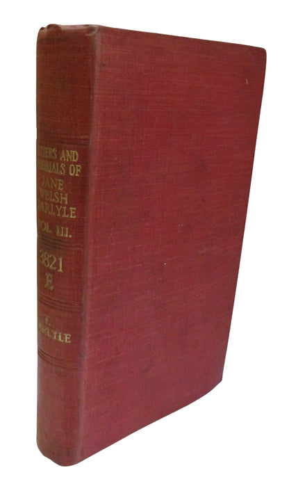 Letters and Memorials of Jane Welsh Carlyle Vol III 1883 Antique Book book front cover