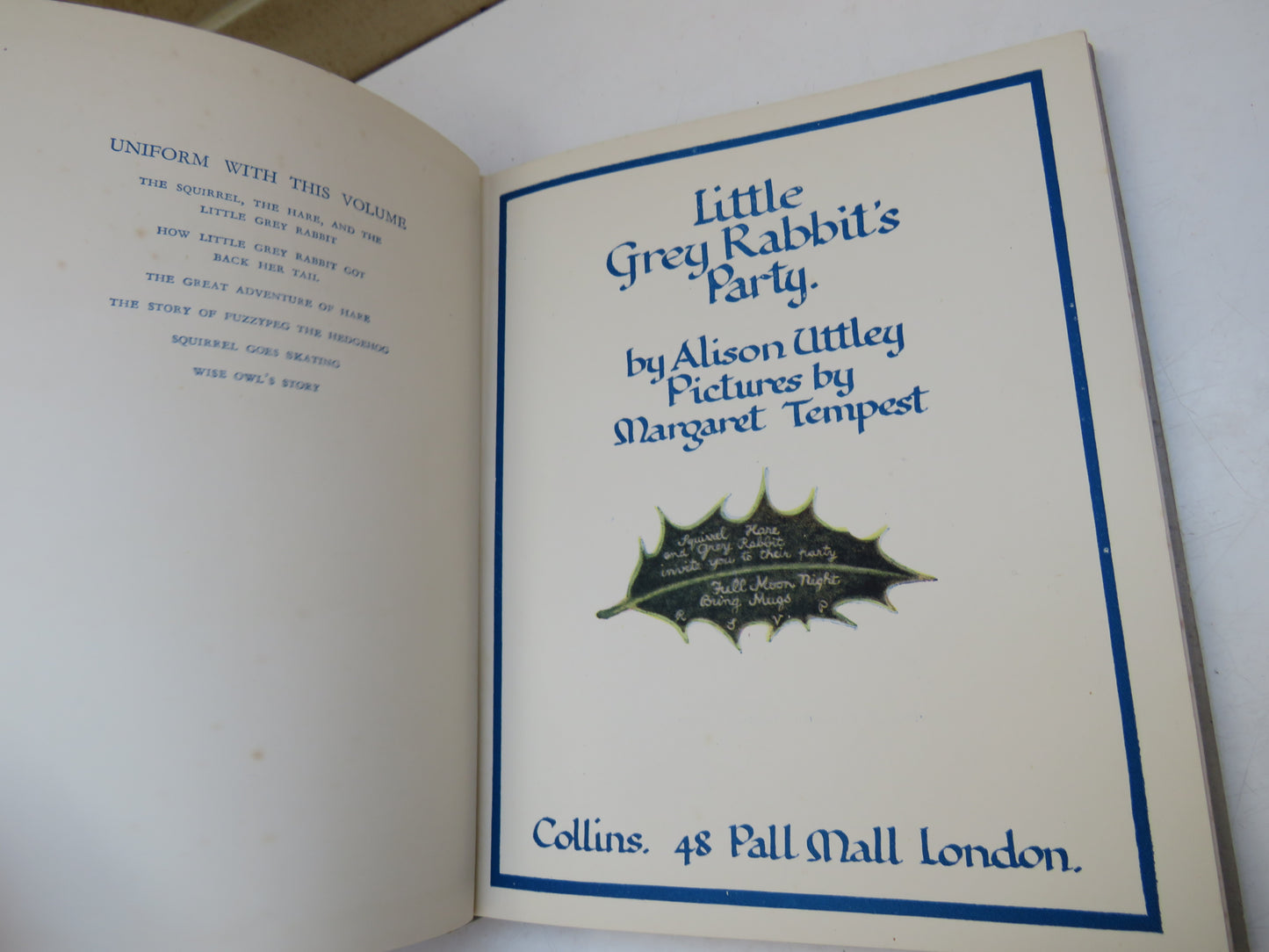 Little Grey Rabbit's Party by Alison Uttley, 1936, Vintage Children's Book