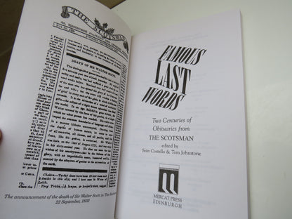 Famous Last Words, Two Centuries of Obituaries from The Scotsman by Sean Costello and Tom Johnstone, book image 4