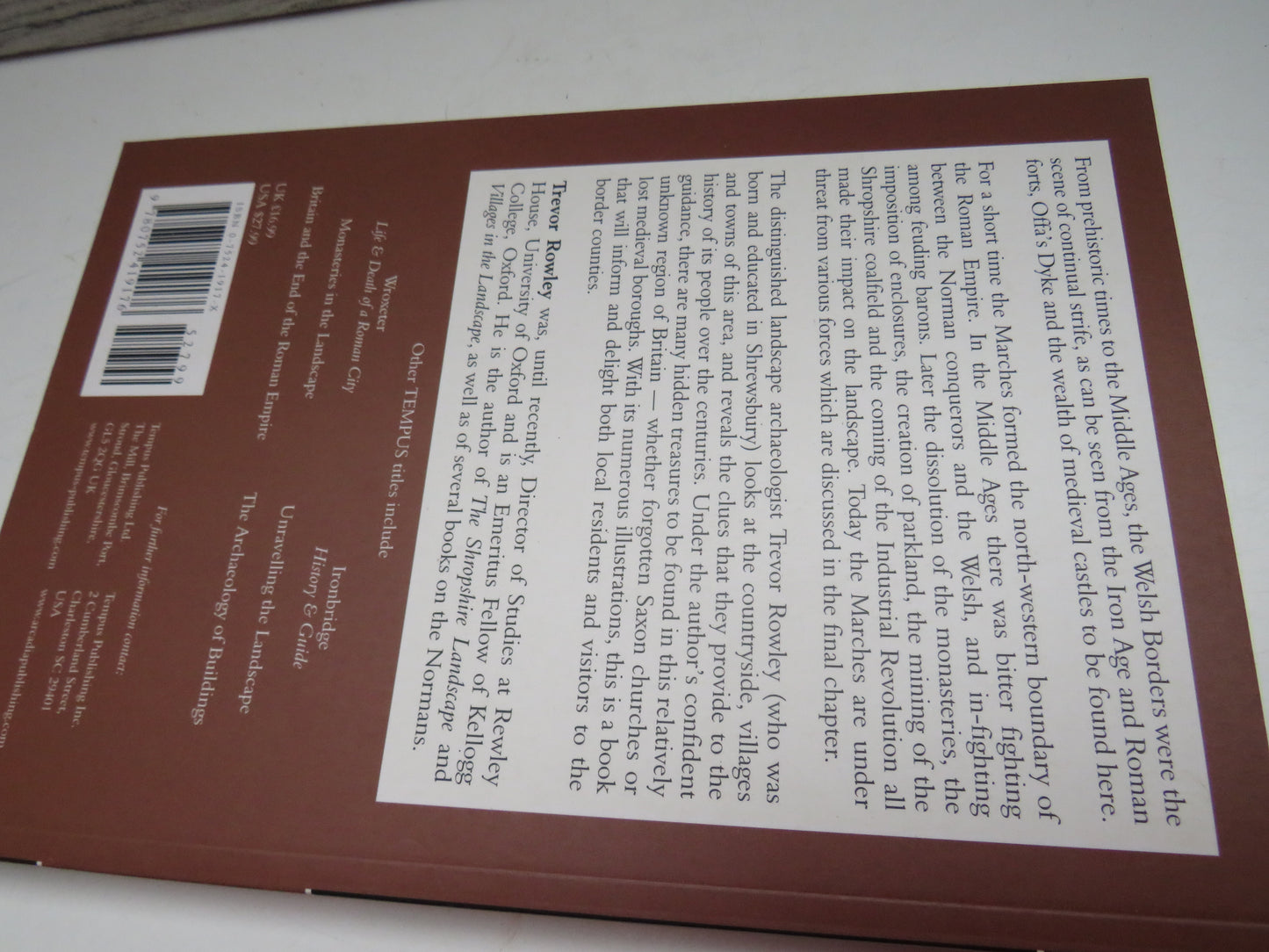 The Welsh Border Archaeology, History & Landscape By Trevor Rowley 2001