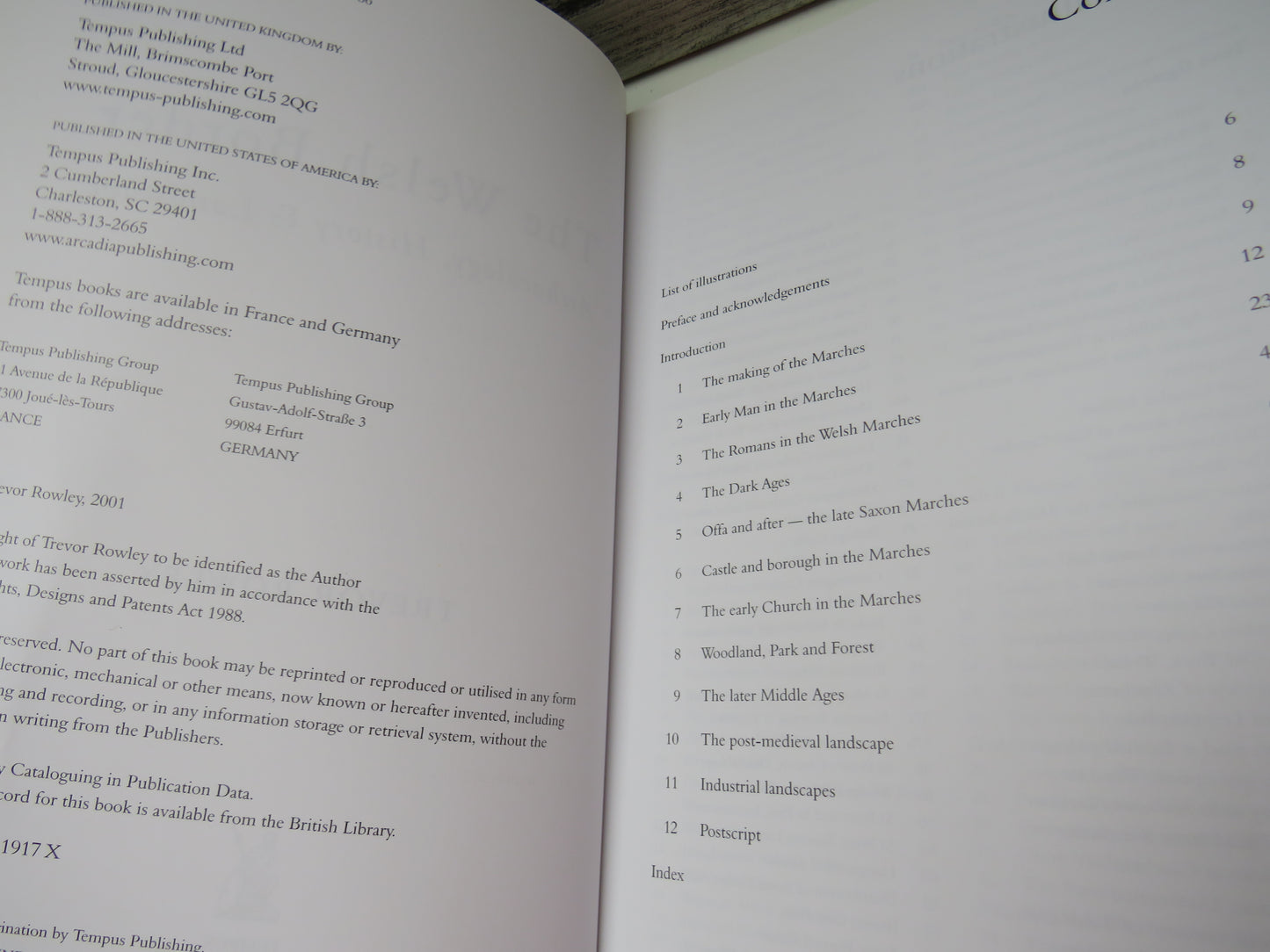 The Welsh Border Archaeology, History & Landscape By Trevor Rowley 2001