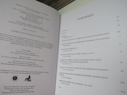 The Declaration of Arbroath History, Significance, Setting Edited By Geoffrey Barrow 2003