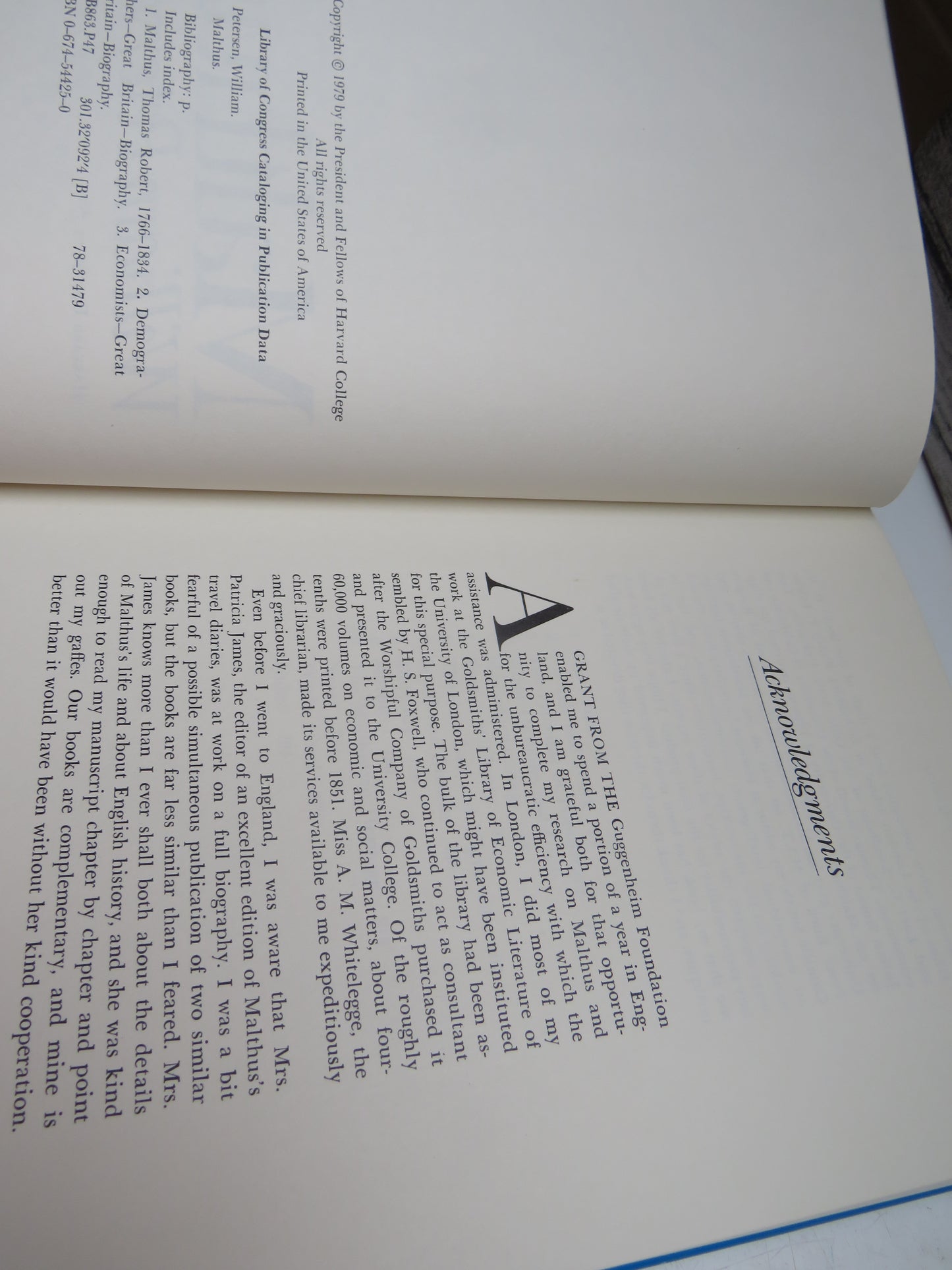 Malthus By William Petersen 1979