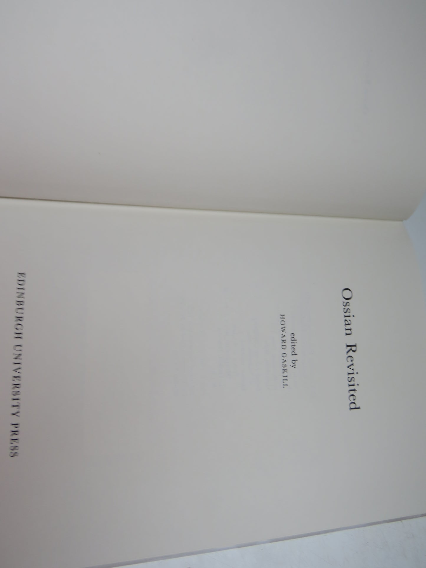 Ossian Revisited Edited By Howard Gaskill 1991