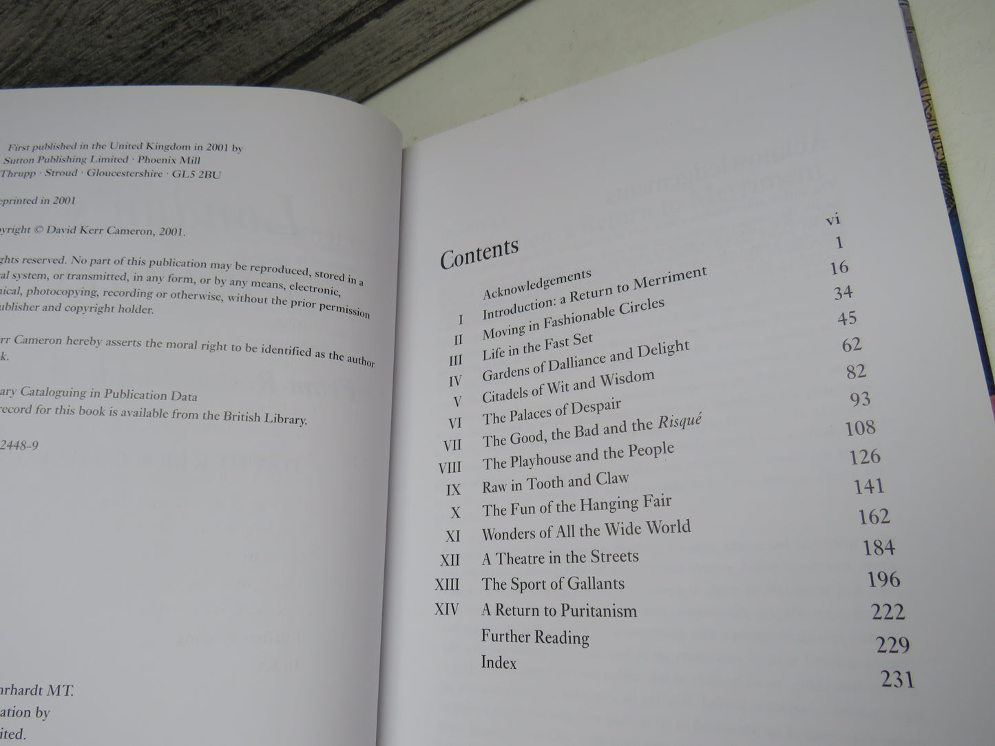 London's Pleasures from Restoration to Regency by David Kerr Cameron, 2001