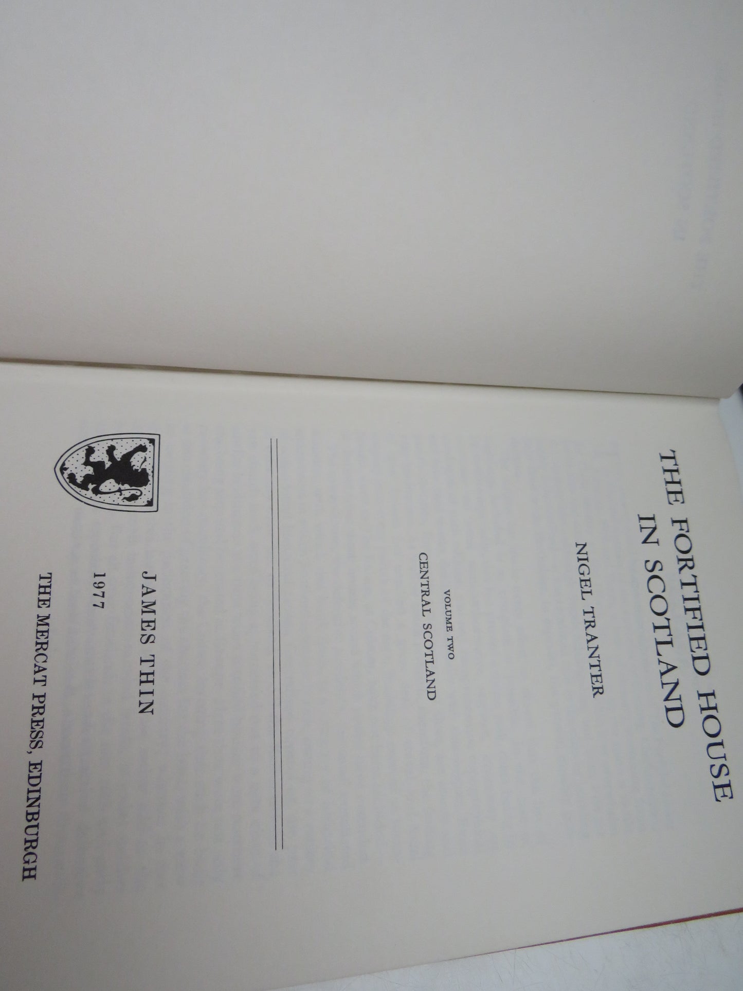 The Fortified House In Scotland By Nigel Tranter Volume Two 1977