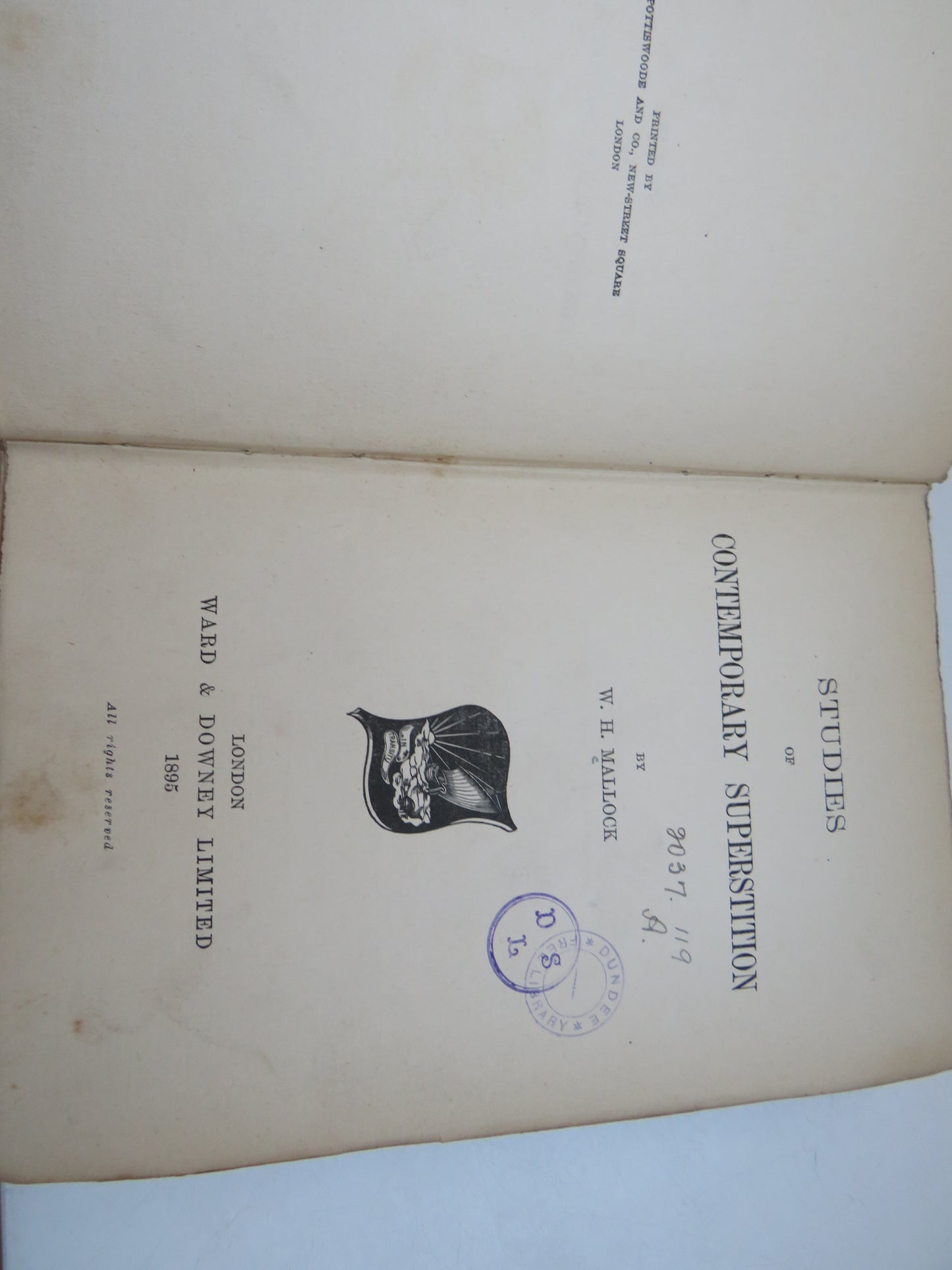 Studies of Contemporary Superstition By W. H. Mallock 1895 book image 5