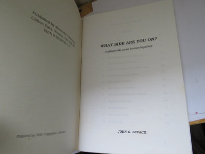 What Side Are You On? A Glance Into Some Human Loyalties By John G. Levack book image 3
