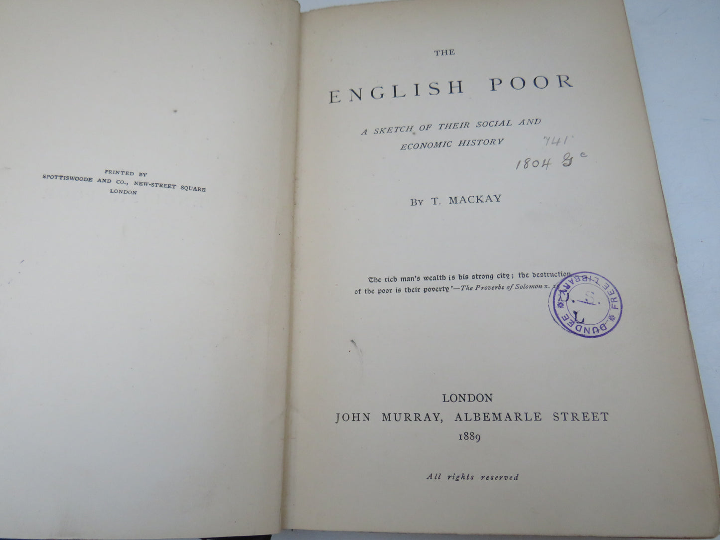 The English Poor A Sketch of Their Social and Economic History By T. Mackay 1889 book image 5