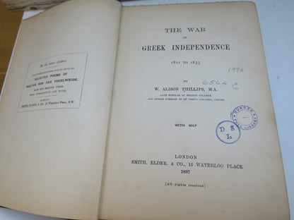 The War of Greek Independence 1821 to 1833 By W. Alison Phillips 1897 book image 6