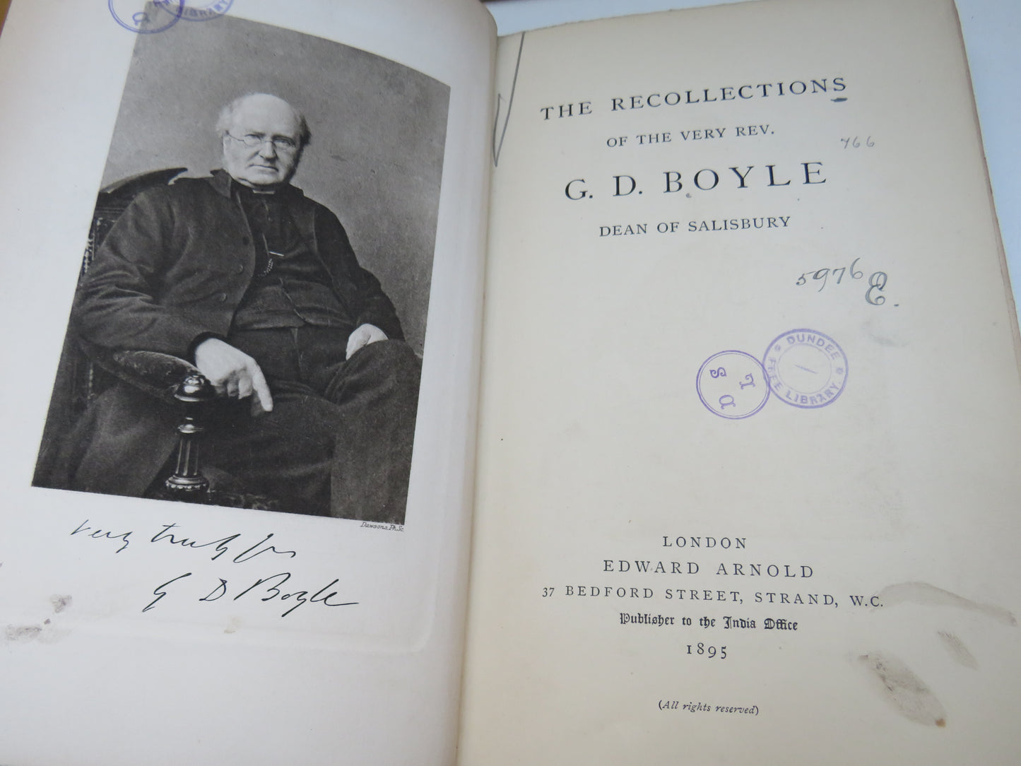 The Recollections Of The Very Rev. G.D. Boyle Dean of Salisbury 1895 book image 4