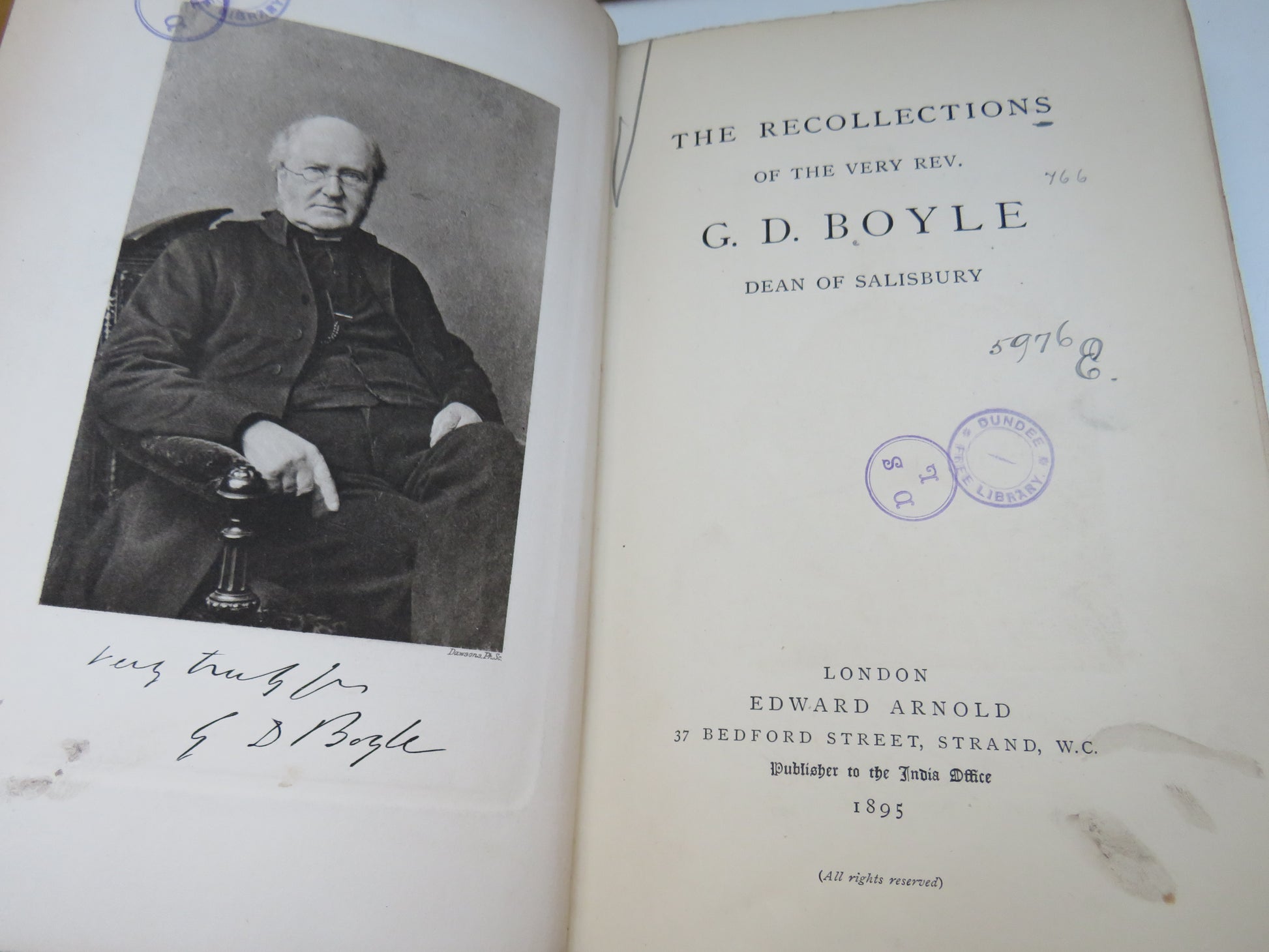The Recollections Of The Very Rev. G.D. Boyle Dean of Salisbury 1895 book image 4