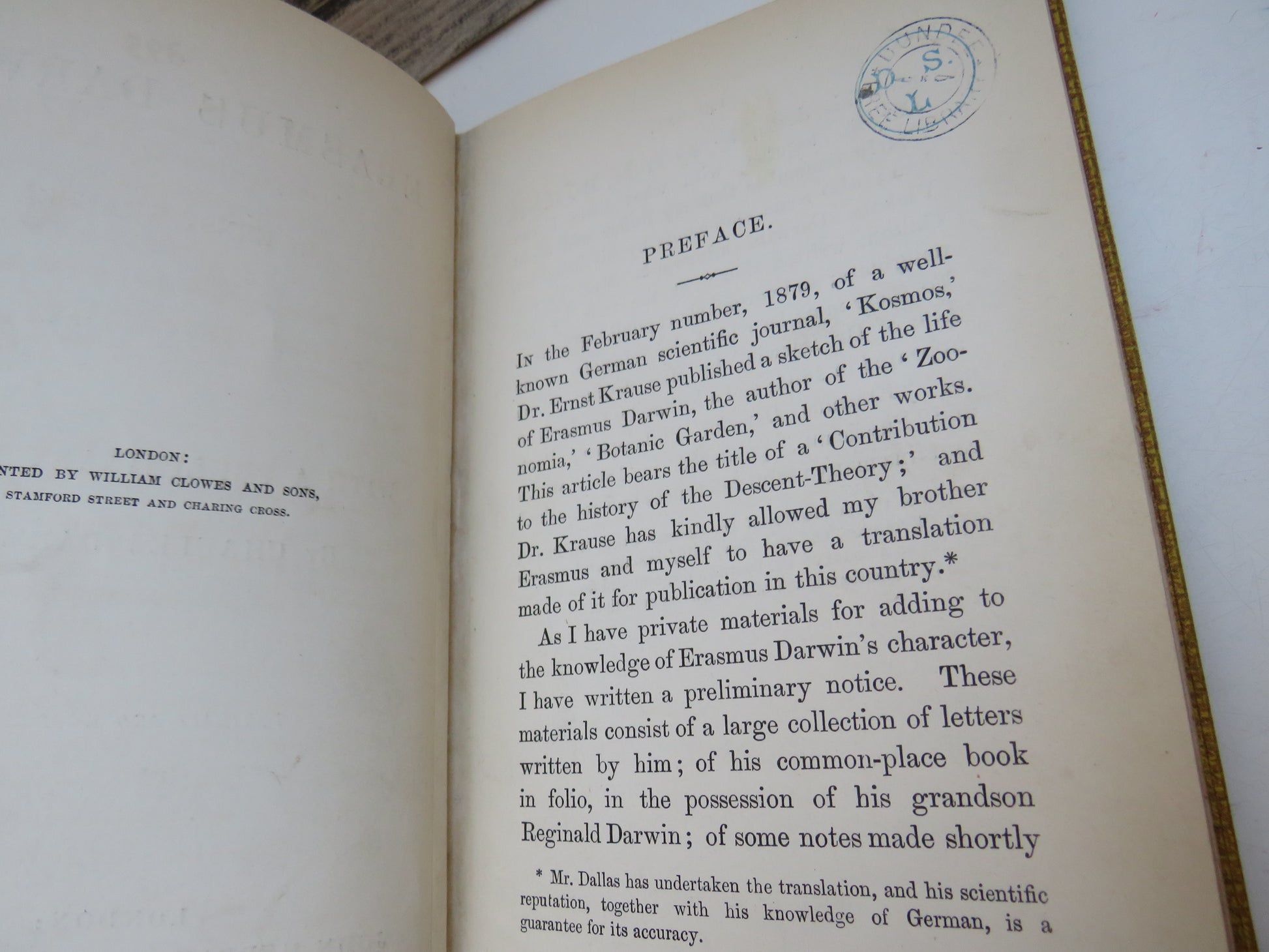 Erasmus Darwin By Ernst Krause Translated From The German By W.S. Dallas With A Preliminary Notice B book image 5