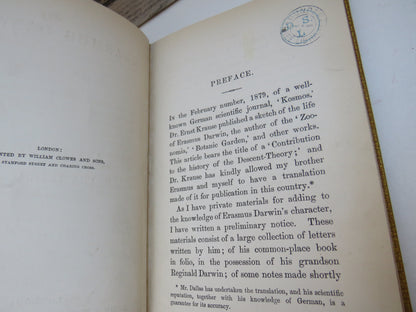 Erasmus Darwin By Ernst Krause Translated From The German By W.S. Dallas With A Preliminary Notice B book image 5
