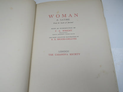 Woman A Satire From The Latin of Juvenal With An Introduction By F. A. Wright Limited Edition book image 5