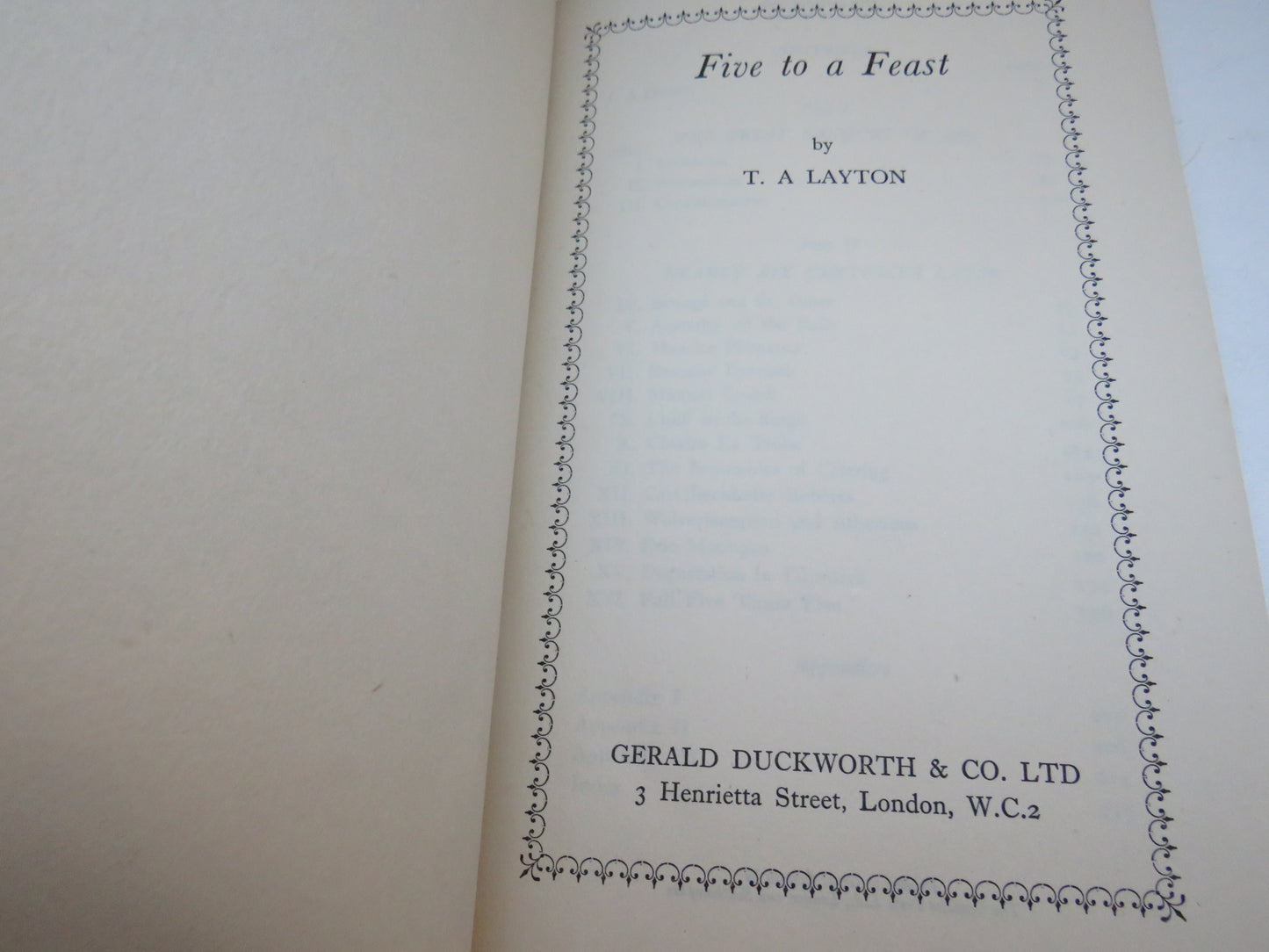 Five To A Feast By T.A. Layton 1948 book image 3
