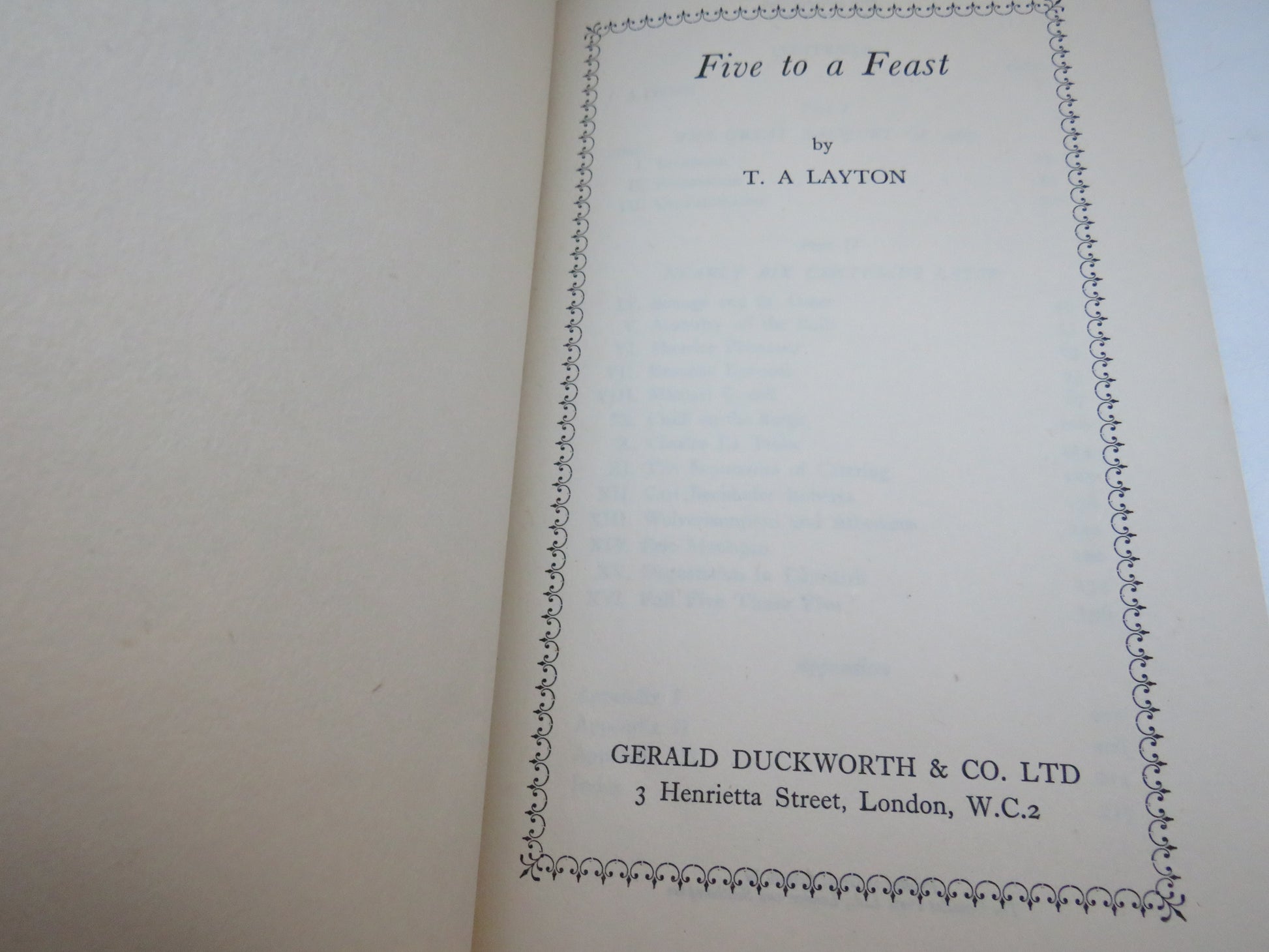 Five To A Feast By T.A. Layton 1948 book image 3