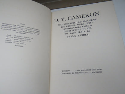 D.Y. Cameron An Illustrated Catalogue Of His Etched Work With Introductory Essay & Descriptive Notes book image 3