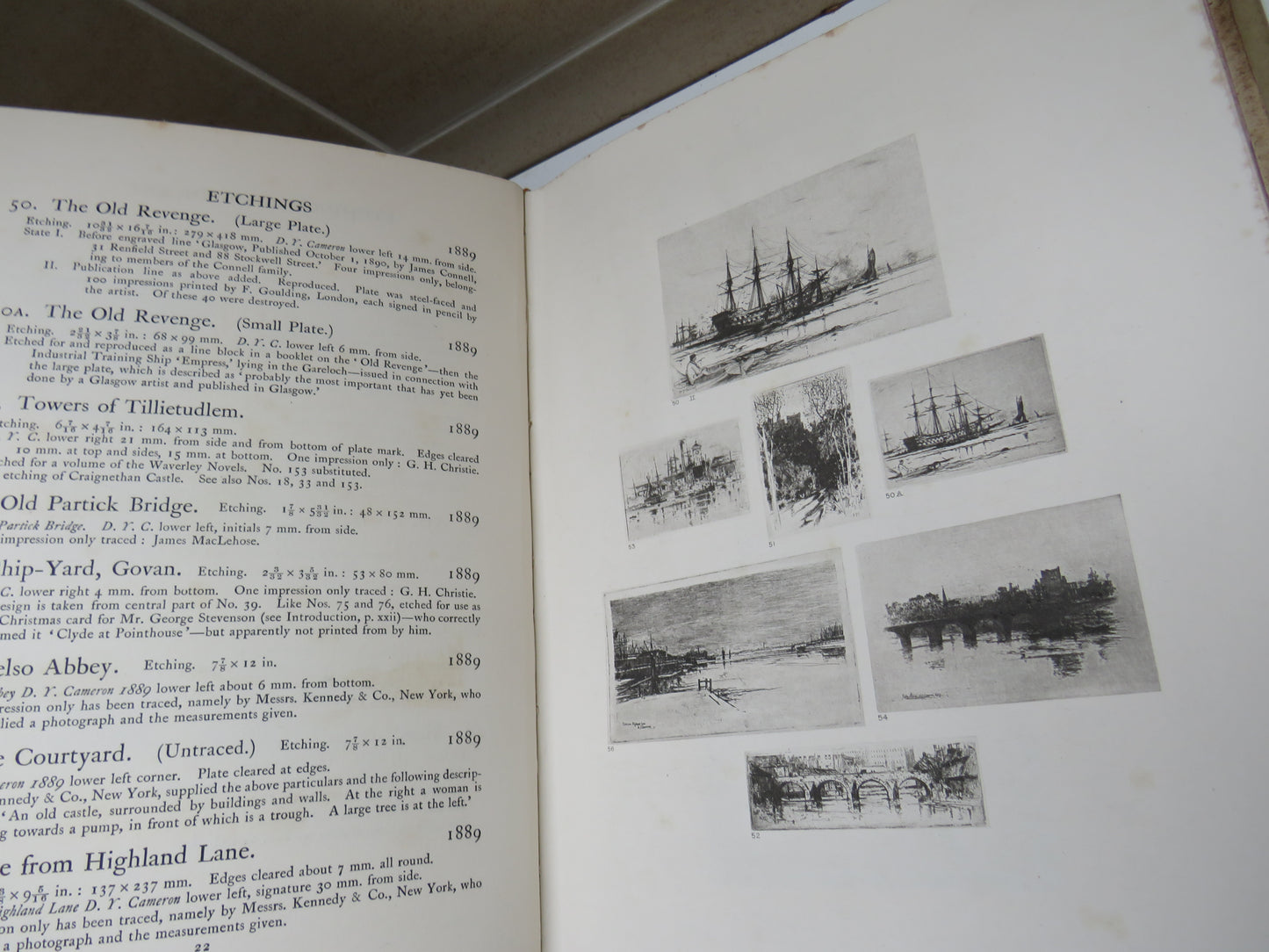 D.Y. Cameron An Illustrated Catalogue Of His Etched Work With Introductory Essay & Descriptive Notes On Each Plate By Frank Rinder 1912