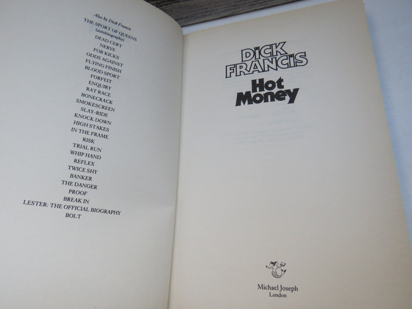 Hot Money By Dick Francis 1987