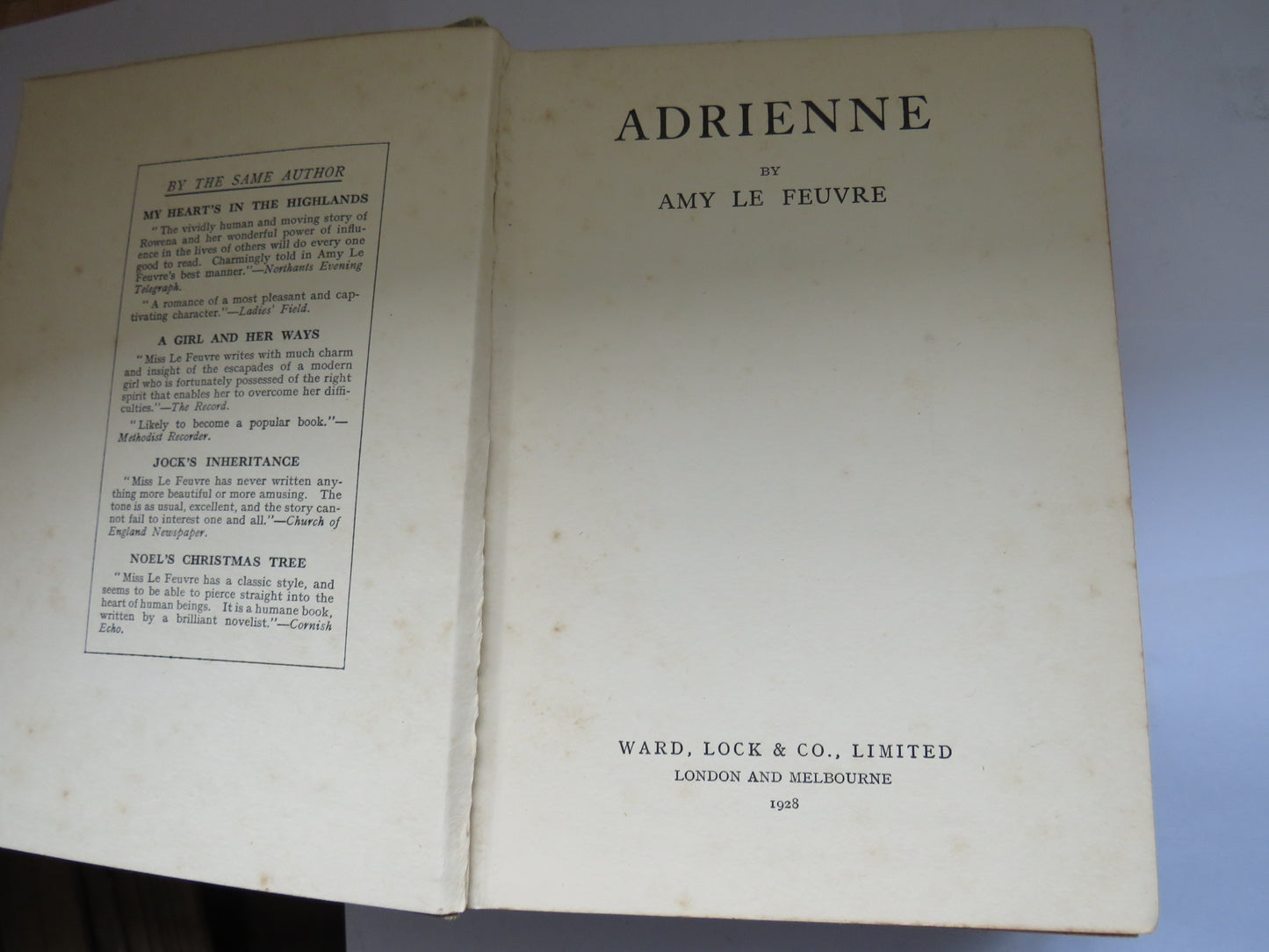 Adrienne By Amy Le Feuvre 1928