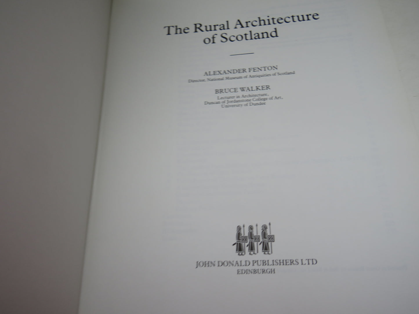The Rural Architecture of Scotland By Alexander Fenton & Bruce Walker 1981