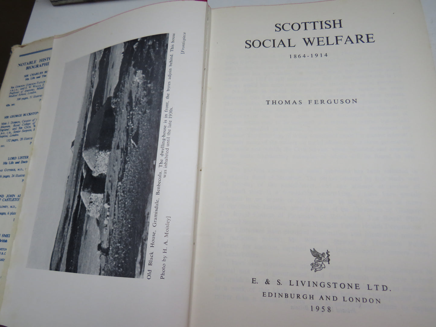Scottish Social Welfare 1864-1914 By Thomas Ferguson 1958