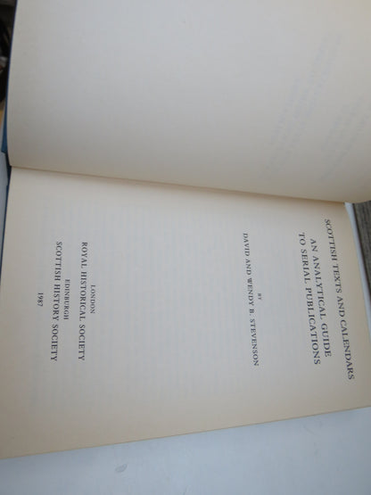 Scottish Texts and Calendars An Analytical Guide To Serial Publications By David and Wendy B. Steven book image 4