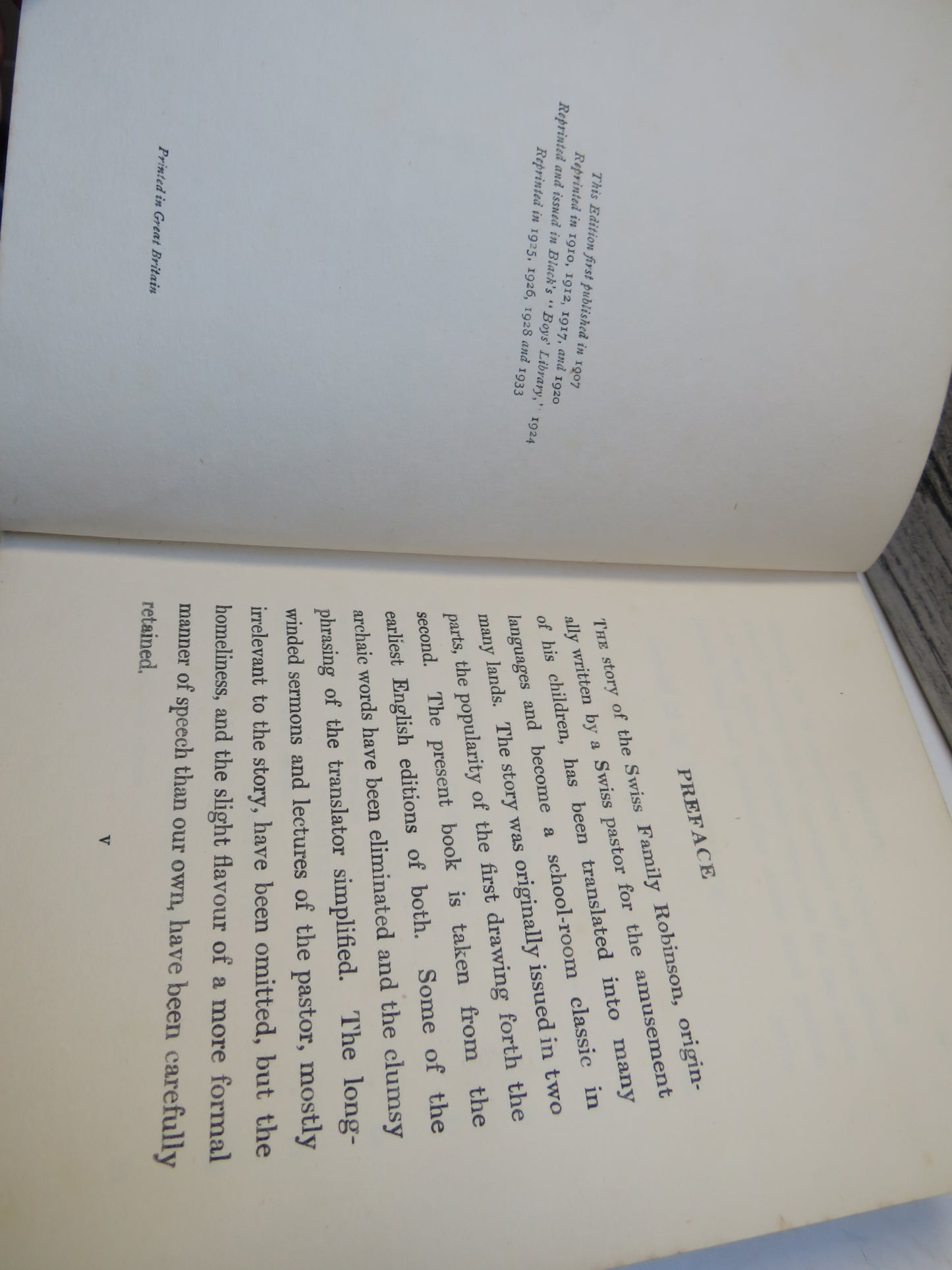 The Swiss Family Robinson By J.D. Wyss Edited by G.E. Mitton 1933