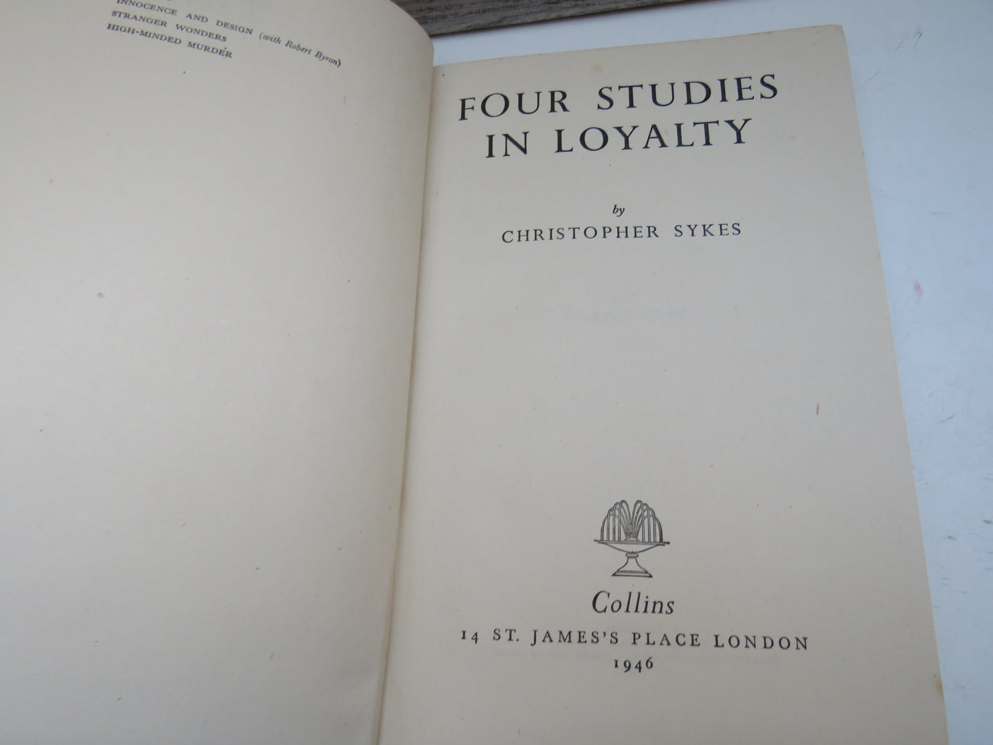 Four Studies In Loyalty By Christopher Sykes 1946 1st Edition book image 3