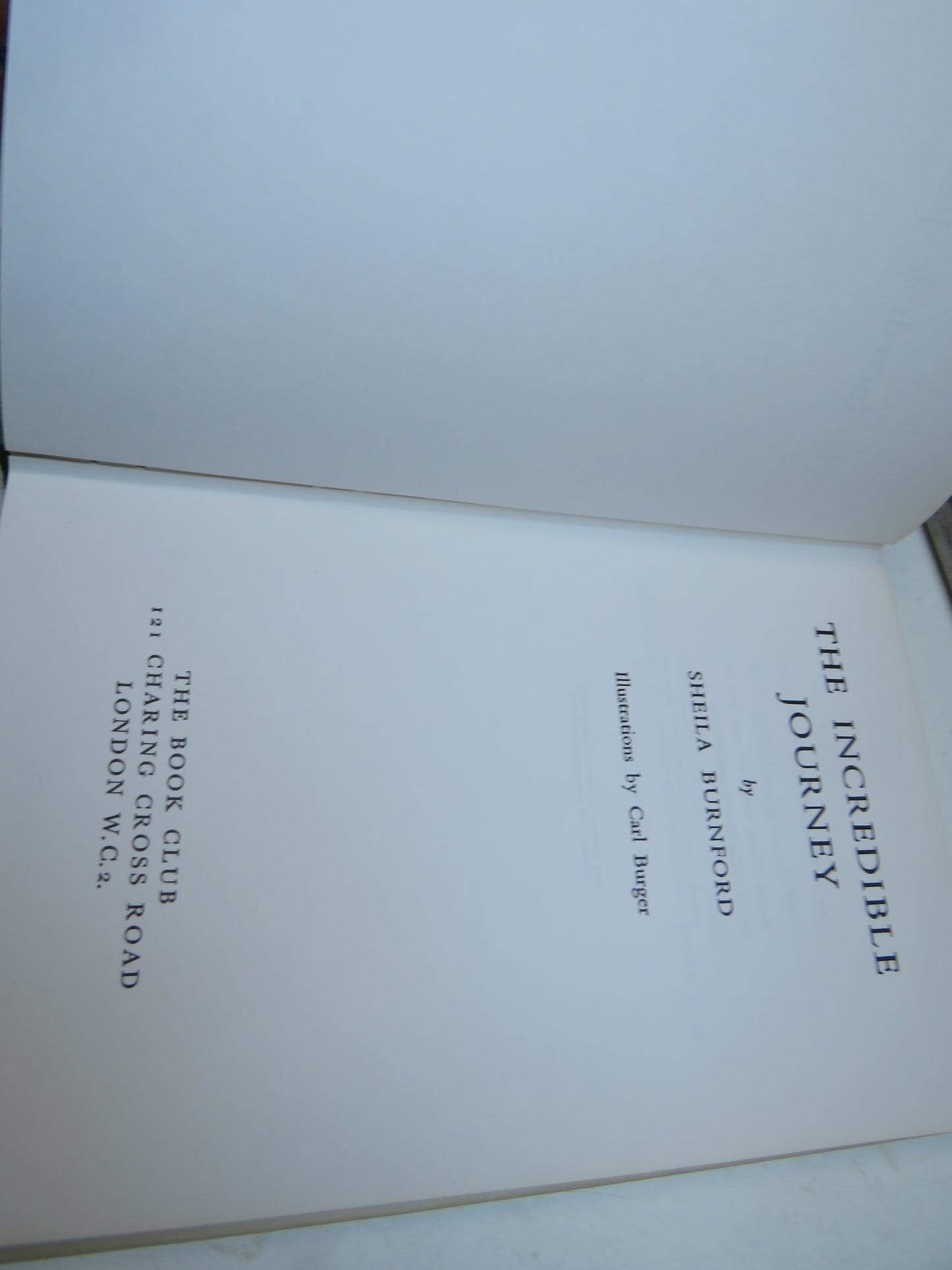 The Incredible Journey By Sheila Burnford 1961