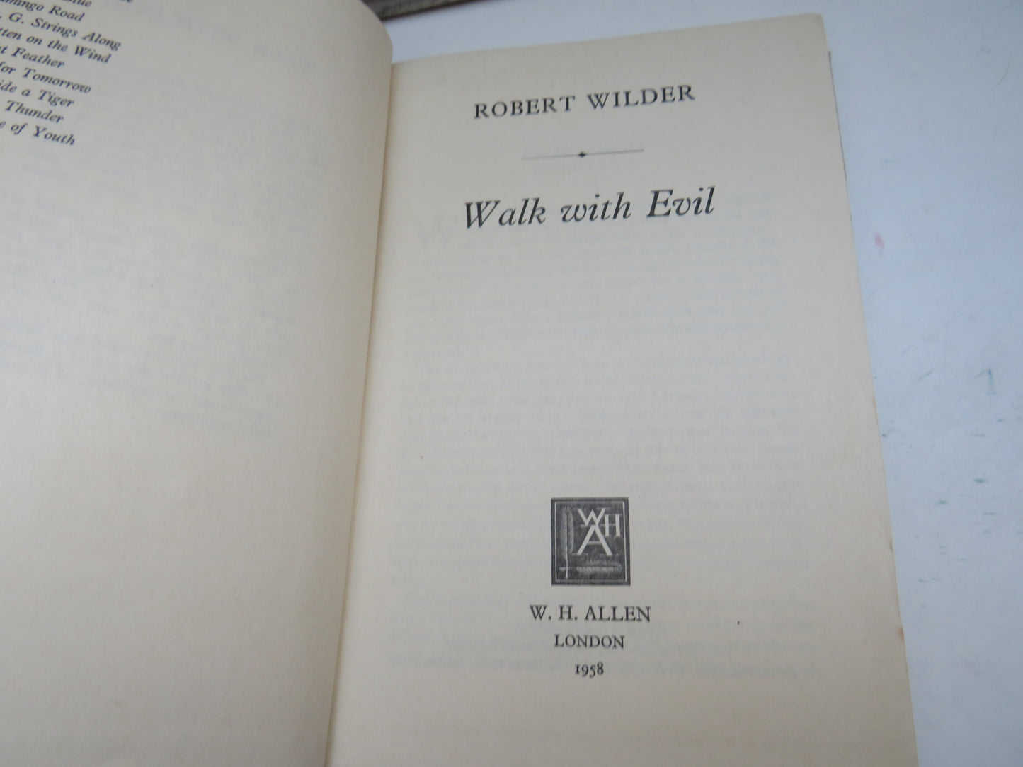 Walk With Evil By Robert Wilder 1958 1st Edition book image 3