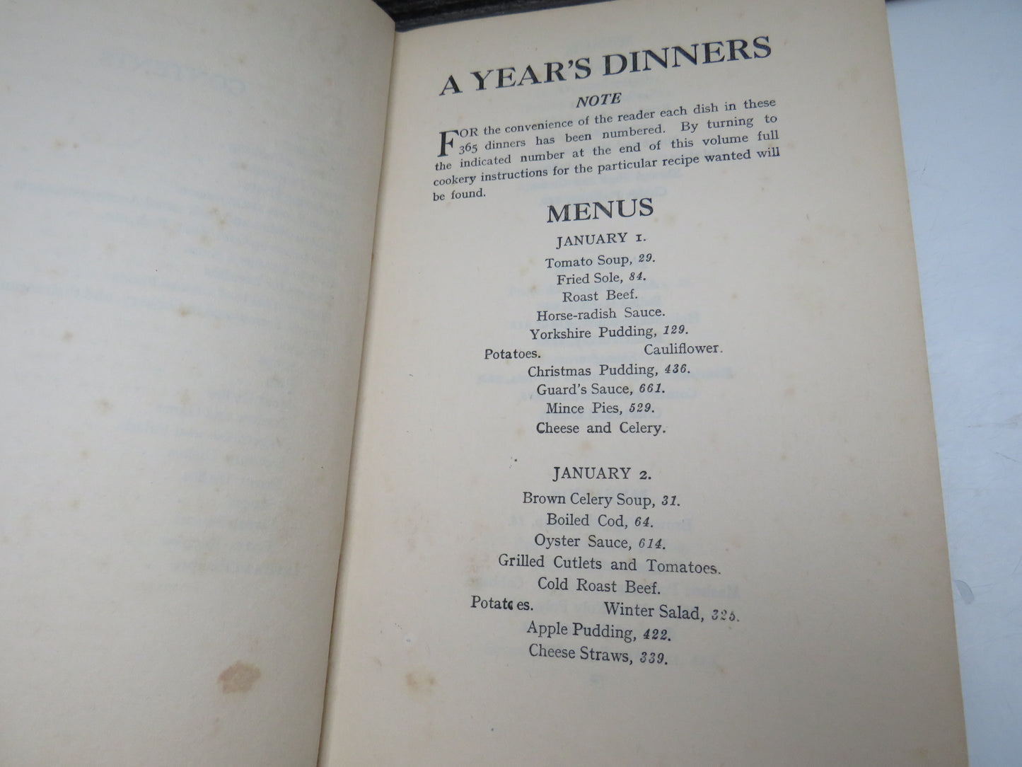A Year's Dinners 365 Seasonable Dinners With Instructions For Cooking A Handy Guide-Book For Worried Housekeepers By May Little