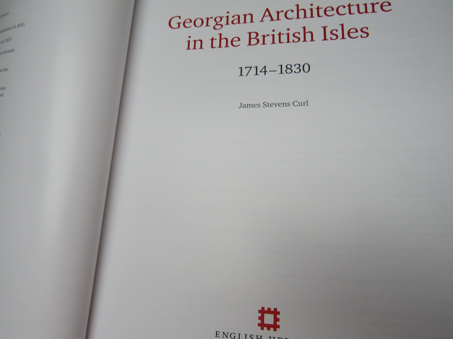 Georgian Architecture In The British Isles 1714-1830 By James Stevens Curl 2011