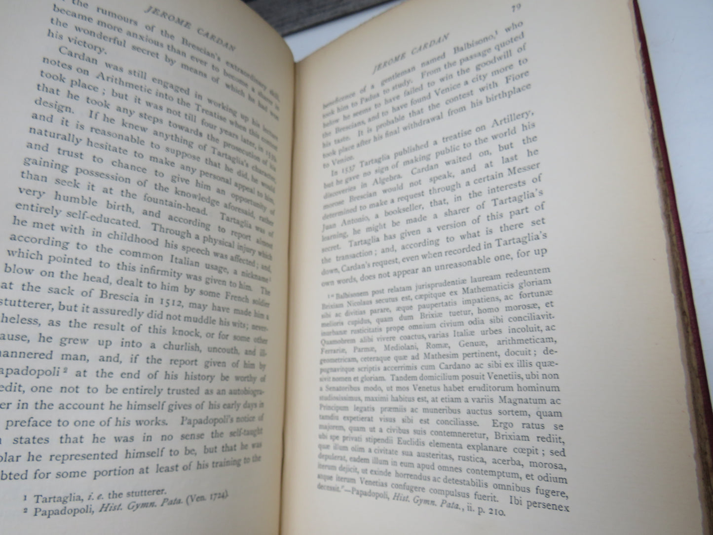 Jerome Cardan A Biographical Study By W.G. Waters 1898 1st Edition Antique Book
