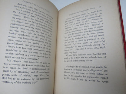 Factory Act Legislation Its Industrial and Commercial Effects, Actual and Prospective Being The Cobden Prize Essay For 1891 By Victorine Jeans 1892