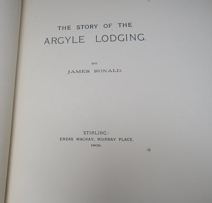 The Story of the Argyle Lodging by James Ronald, 1906 book image 3