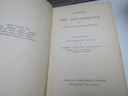 Leibniz The Monadology and Other Philosophical Writings Translated By Robert Latta 1925