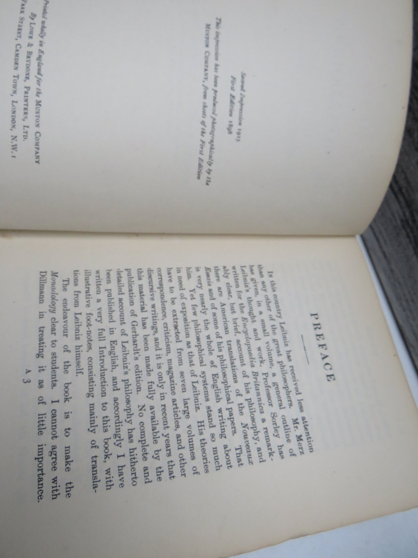 Leibniz The Monadology and Other Philosophical Writings Translated By Robert Latta 1925