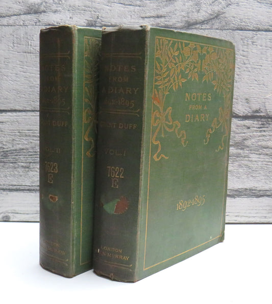 Notes From A Diary 1892-1895 By The Right Hon. Sir Mountstuart E. Grant Duff 1904 2 Volumes
