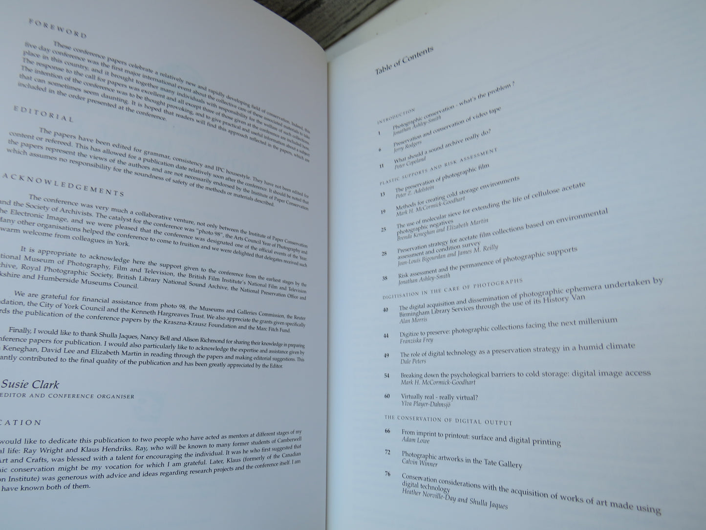 Care of Photographic Moving Image & Sound Collections 20th-24th July 1998