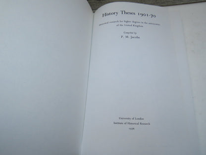 History Theses 1901-1970 Historical Research For Higher Degrees In The Universities of the United Ki book image 3