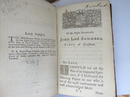 The Spectator Volume The First 1744 book image 5